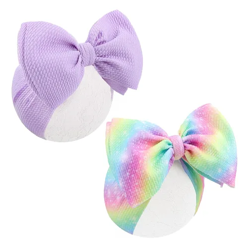 Diademas de arco iris para el pelo para bebés, niñas, 2 unidades, recién nacidos, niños pequeños, accesorios para el cabello, lazo para la cabeza