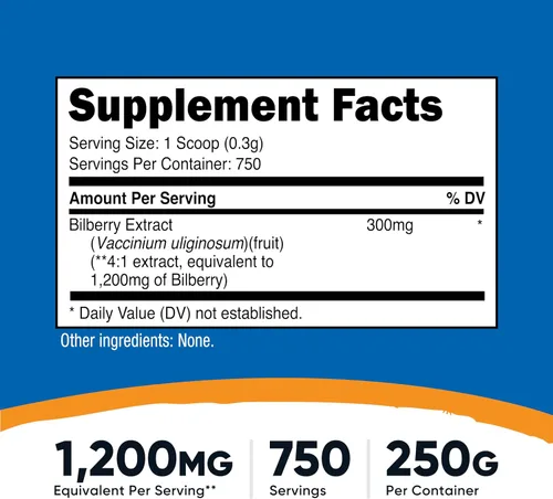 Miniatura 2 de Nutricost Arándano en polvo 8.82 oz - Sin gluten y sin OMG