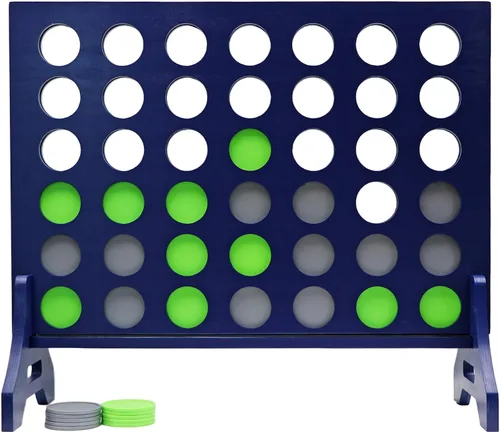 Miniatura 56 de Tailgating Pros Cuatro en una fila gigante azul marino premium con funda de transporte – Juego de patio al aire libre de gran tamaño – ¡Muchos
