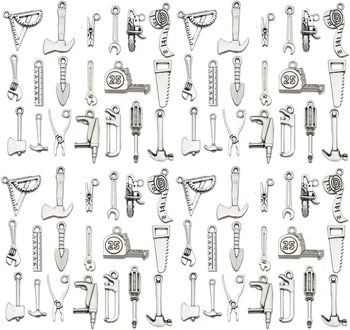 Miniatura 7 de WOCRAFT 120 piezas de dijes de gato de plata envejecida para fabricación de joyas, dijes de gato de aleación para manualidades DIY (SN015)