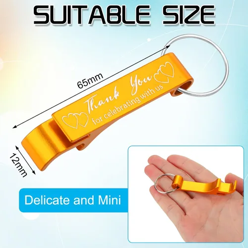 Miniatura 5 de Dandat 100 llaveros para abridor de botellas, regalos de boda personalizados para invitados, abridor de cerveza de vino de aluminio grabado, regalos