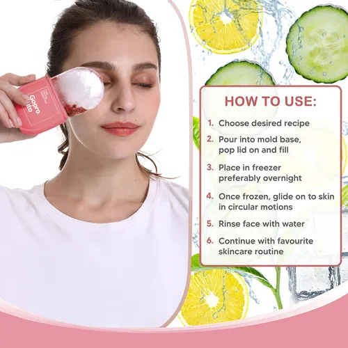 Miniatura 5 de Rodillo de hielo en forma de cubo para cara, rodillo facial de hielo para ojos, cuello, tonifica y aprieta la piel de forma natural, bolsas