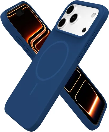 Miniatura 33 de oakxco Funda de silicona Mag Safe para iPhone 17 Pro Max, funda magnética delgada y fina compatible con carga inalámbrica MagSafe, bonita funda Negro