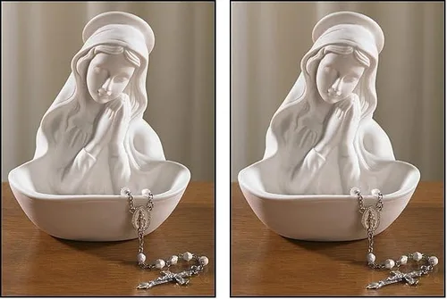 Miniatura 2 de Nuestra Señora de Gracia Icono de Madonna Estatua de 5" Reliquia de Porcelana Recuerdo Rosario Holder