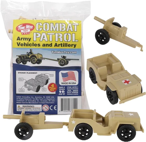 Miniatura 16 de TimMee Combat Patrol Willys & Artillery - Juego negro de 4 piezas fabricado en Estados Unidos