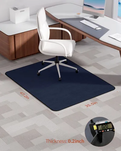Miniatura 6 de Blvornl Office Chair Mat for Hardwood Floor and Low Pile Carpet, 35.5" x 47.2" Corduroy Surface Desk Rolling Chair Mat for Hard Floors, Heavy Duty