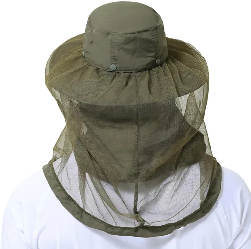 Miniatura 2 de BASSDASH Sombrero de mosquito UPF 50+ con red oculta para la cabeza y solapa para el cuello, para hombres y mujeres, pesca al aire libre
