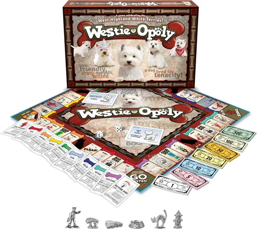 Miniatura 2 de Late for The Sky Westie-opoly Dog Lovers - Juego de mesa de estrategia familiar West Highland Terrier, a partir de 8 años, 2 a 6 jugadores