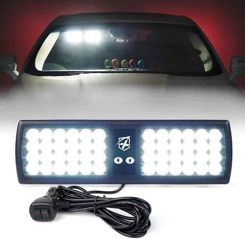 Miniatura 13 de Xprite - Luces estroboscópicas Amber de 48 LED para visor, luces interiores de parabrisas y protector solar, luces de advertencia de peligro