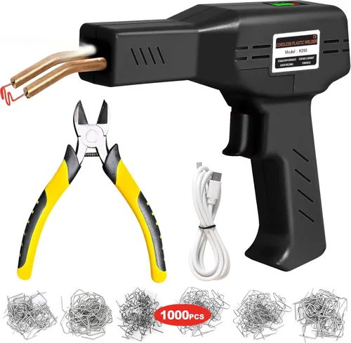 Miniatura 11 de ATOLS Soldador de plástico, 1000 grapas, Kit de soldadura de plástico, Kit de grapadora en caliente, Kit de pistola de soldadura de plástico, Kit