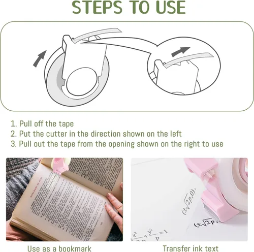 Miniatura 4 de Juego de 4 cintas invisibles con mini dispensador, cinta mágica de 1/2 pulgada, cinta transparente para escritura, reparación portátil para oficina