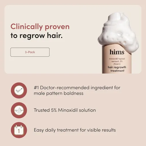 Miniatura 2 de Hims - Tratamiento de crecimiento del cabello, solución tópica de minoxidil al 5% para hombres, extra fuerte, soporta un cabello más grueso