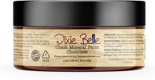 Miniatura 251 de Dixie Belle Paint Company - Pintura con acabado de tiza para muebles, color negro (Caviar), 1 galón, 128 fl oz, pintura mineral color rosa intenso