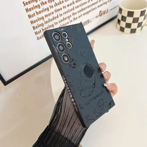 Miniatura 2 de Yonds Queen Funda ultra linda para Samsung Galaxy S22, diseño de astronauta de dibujos animados, diseño de cohete espacial, cubierta de parachoques