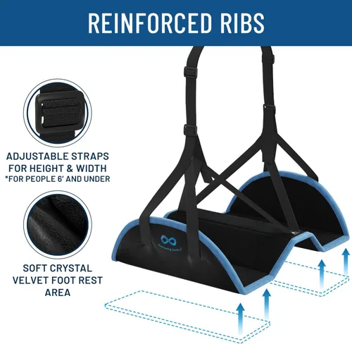 Miniatura 6 de Everlasting Comfort Funda de asiento tipo hamaca para avión - Reposapiés de espuma viscoelástica para viajes en avión - Reposapiés portátil