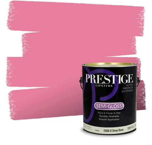 Miniatura 245 de Prestige Paints Pintura exterior e imprimación en uno, 1 galón, plano, coincidencia comparable de Valspar* Amber Rose*