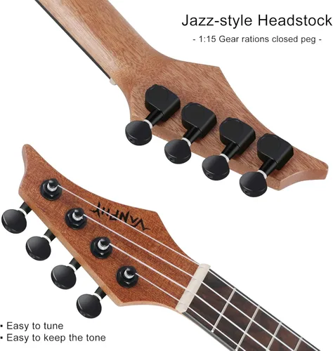 Miniatura 2 de Ukelele de concierto profesional de 23 pulgadas Uku Sapele Ukelele para adultos principiantes hawaianos Uke viene con kit de ukelele de iniciación