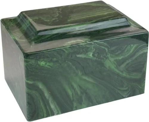 Verde Classic - Mármol cultivado por Mackenzie Vault para urnas Silverlight, urna de cremación verde para cenizas, tamaño adulto, entierro en