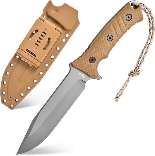 Gtkii GTK2 Cuchillo de hoja fija AUS-10 Hoja de acero Mango de fibra de vidrio de nailon Cuchillo de herramienta EDC de espiga completa para acampar