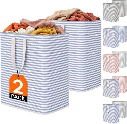 Miniatura 26 de Lifewit Cesta de Ropa Sucia Grande Plegable, Cesta de Ropa Independiente Impermeable con Almacenamiento y Asas de Fácil Transporte para Ropa en Azul