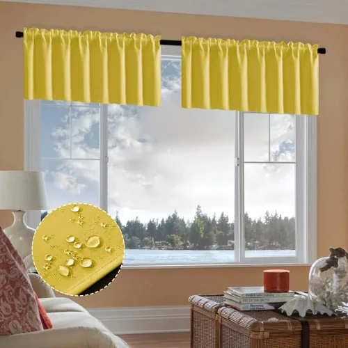 Miniatura 25 de XTMYI Cortinas de tela impermeable de 30 pulgadas para ventana de baño, cocina, mini ducha, pequeños paneles de cortina opacas cortos, juego de 2