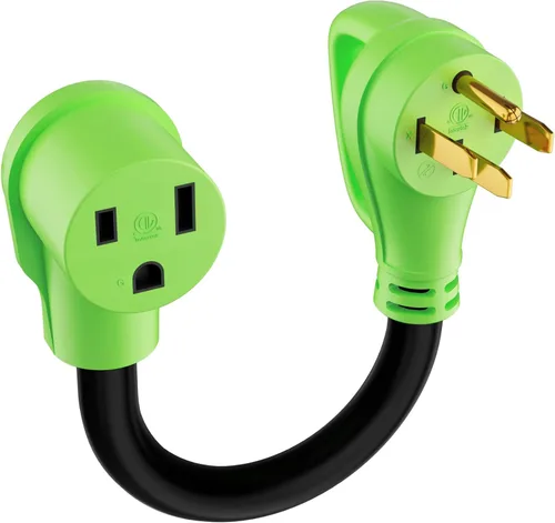 Miniatura 10 de Cable adaptador de generador RV de 30 amperios a 50 amperios, enchufe macho de bloqueo giratorio NEMA L5-30P a receptáculo hembra NEMA 14-50R
