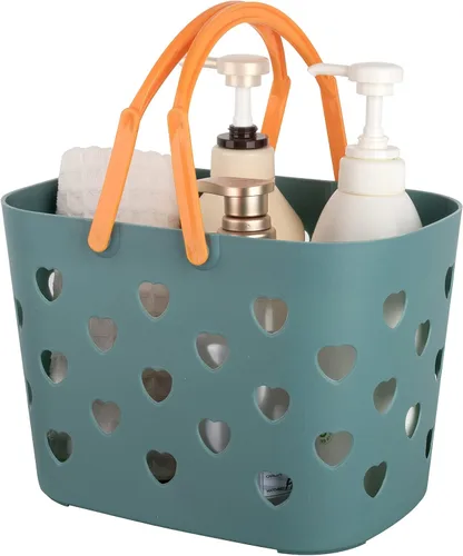 Anyoifax Cesta portátil de almacenamiento de plástico con asa para ducha, organizador de caja para baño, despensa, cocina, dormitorio universitario,