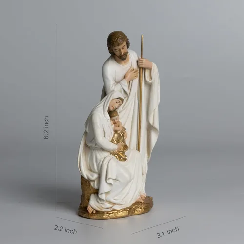 Miniatura 6 de Estatua católica de la Santa Familia BC, belén de 6 pulgadas de alto en interiores, regalo religioso, decoración del hogar de Navidad, figura