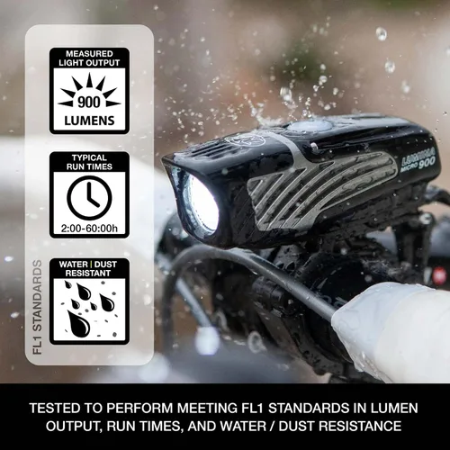 Miniatura 2 de NiteRider Lumina Micro 900 - Luz delantera para bicicleta, sable 110 luces traseras para bicicleta, paquete combinado de luces LED recargable por