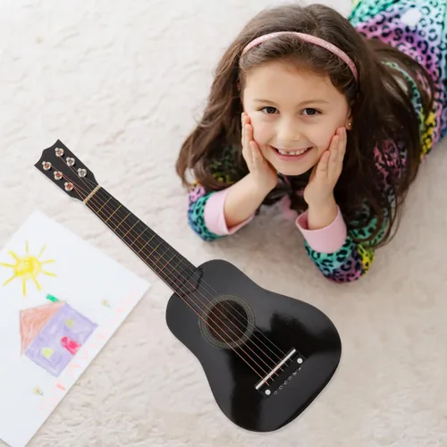 Miniatura 4 de Toddmomy Guitarra acústica de 21 pulgadas para niños, guitarra portátil de madera para niños, tamaño pequeño, instrumento musical