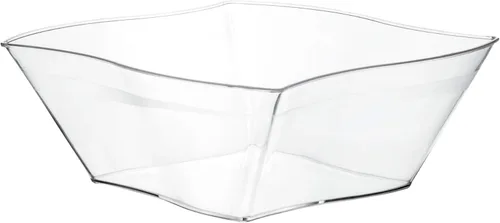 Miniatura 8 de PLASTICPRO Cuencos desechables de plástico cuadrados con diseño de ondas, resistentes para aperitivos o ensaladas de fiesta (4, medianos)