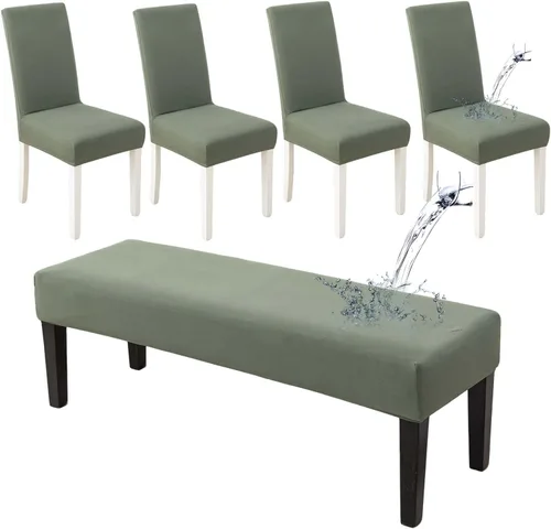 Miniatura 31 de HAOYONG Funda para Silla de Comedor con Estampado, Funda Desmontable Lavable para Silla Parsons, Protector de Asiento Desmontable para Comedor, 15