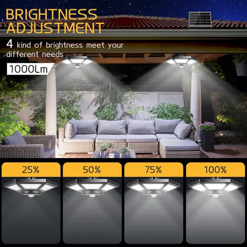 Miniatura 6 de Deogos Luces colgantes solares, luces solares de doble cabezal con sensor de movimiento para exteriores, 180 luces LED solares para interiores