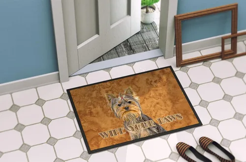Miniatura 4 de Caroline's Treasures KJ1219MAT Yorkie/Yorkshire Terrier Wipe Your Paws - Tapete para puerta delantera, 18 x 27 pulgadas, tapete para interiores