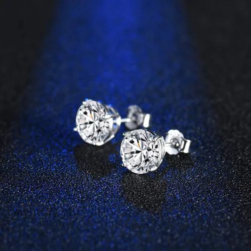 Miniatura 3 de MASOP - Aretes tipo dormilona de tuerca, de plata de ley de 0.078 a 0.31 pulgadas con circonita cúbica, hipoalergénicos, pequeños, redondos