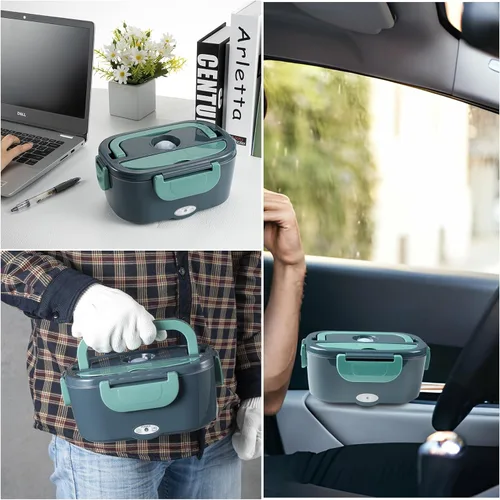 Miniatura 7 de Fiambrera eléctrica para adultos, 1.5L de gran capacidad de calefacción Bento, lonchera portátil para oficina, coche y camión