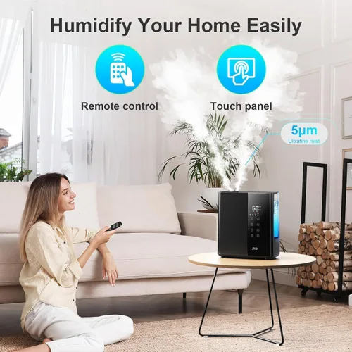 Miniatura 8 de JRD Humidificadores de niebla cálida y fría para dormitorio, 5 L, humidificador de aire ultrasónico silencioso, alivio rápido de los síntomas