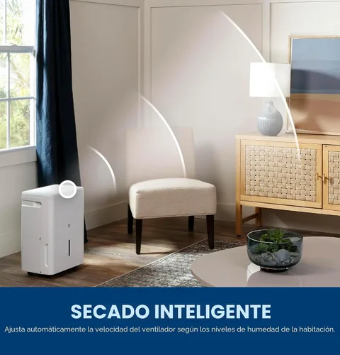 Miniatura 8 de GE Deshumidificador portátil de 25 pintas, perfecto para dormitorio, sótano y garaje o habitaciones de hasta 1500 pies cuadrados, ideal para áreas