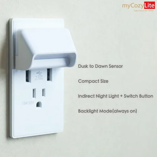 Miniatura 2 de Luz nocturna LED roja, sensor de atardecer a amanecer, modo de iluminación doble, luz guía y luz de sueño, interruptor de encendido y apagado, luz