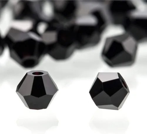 100 cuentas de cristal de cristal, cuentas de vidrio de 0.236 pulgadas para la fabricación de joyas, cuentas de bicona, cuentas de cristal de bicono
