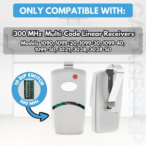 Miniatura 5 de 1 Control remoto para abrir puerta de garaje para Multicódigo Lineal 3089 308911 MCS308911, 1089, 3070, 3060, control remoto de puerta de 10 One