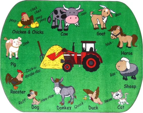Miniatura 8 de SAFECASTLE Alfombra para niños de 5 pies 4 pulgadas x 7 pies 8 pulgadas, alfa con actitud, alfombra educativa de aprendizaje ABC para aulas, salas