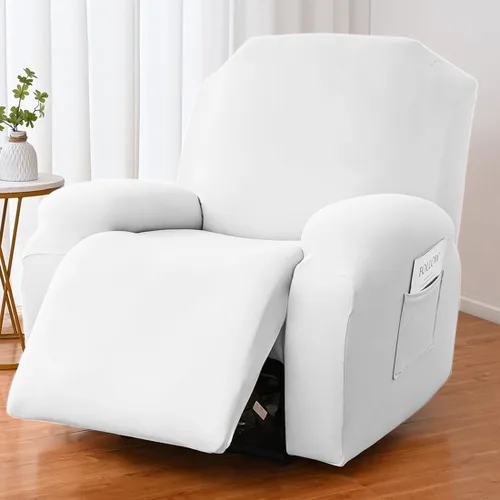 Miniatura 29 de vctops Fundas para sofá reclinable de 3 cuerpos, de punto, elásticas, suaves, lisas, antideslizantes, para sofá, protector de muebles con parte