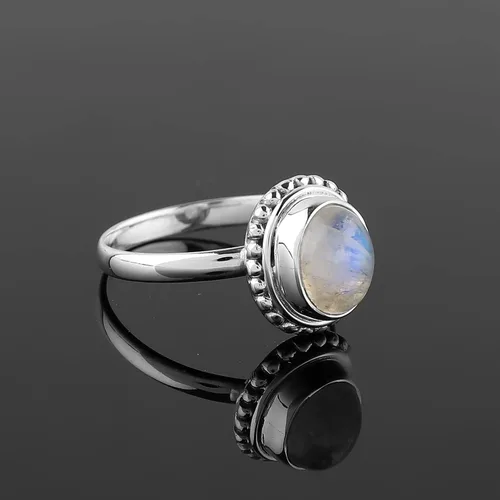Miniatura 14 de 925 Sterling Silver Designer Ring Natural Gemstones & Brilliant Stones Handmade Bohemian Jewelry Healing Crystals Birthday Elegant Promise