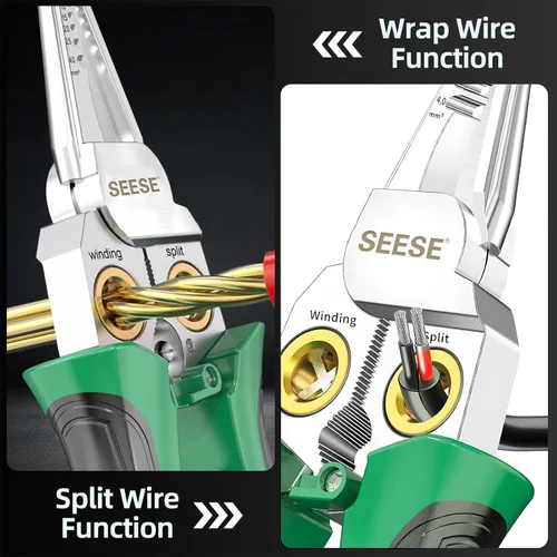 Miniatura 5 de Alicates para pelacables 8 en 1: herramienta eléctrica multifunción portátil compacta - Pelacables/corte de cables/engarzado de cables