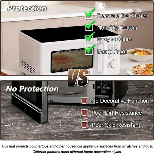 Miniatura 3 de Tapete de Goma para Cubierta Superior de Microondas, Cubierta de Microondas Antiadherente Resistente al Calor, Tapete Protector de Encimera