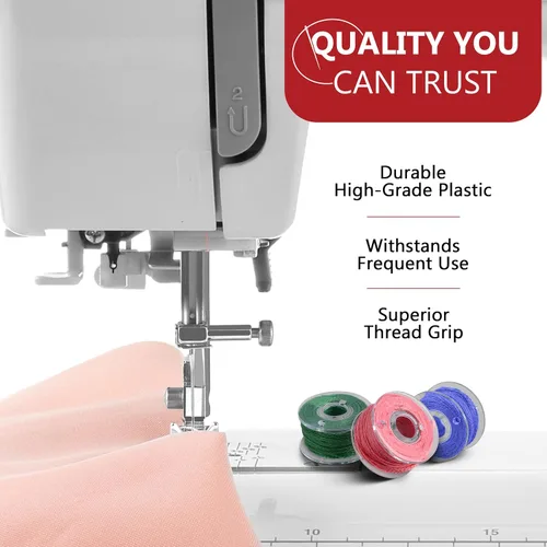 Miniatura 6 de Sewphee 20 piezas de bobinas para máquina de coser - Bobina de clase premium 15 - Compatible con accesorios de máquina de coser Singer - Bobinas