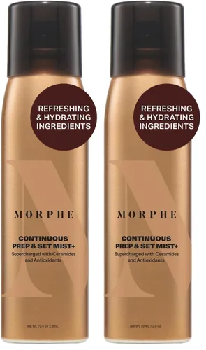 Miniatura 11 de Morphe Spray fijador de preparación continua y fijación, espray hidratante para maquillaje y preparación de la piel, enriquecido con ceramidas