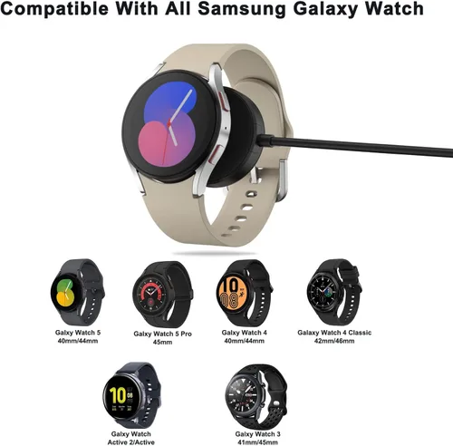 Miniatura 7 de Vancle Cargador de pared rápido para Samsung Galaxy Watch 8/8 Classic/7/6/5/4/3/Active 2/Active, 3.3 pies magnético USB carga cable Dock soporte