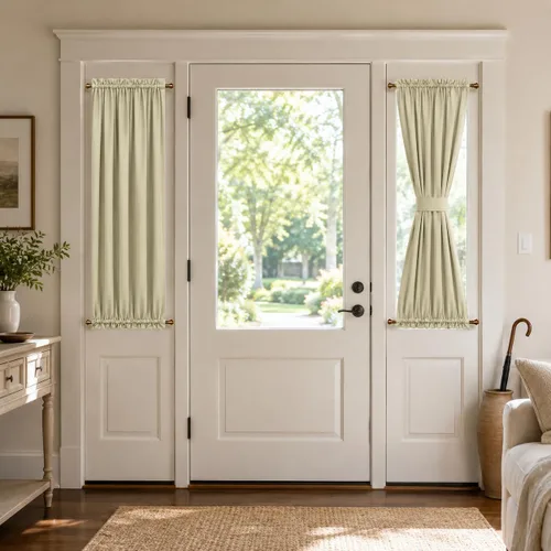 Aquazolax Cortinas opacas para puerta de cocina color beige, cortina opaca para puerta lateral pequeña para ventana de puerta de cristal, 1 pieza